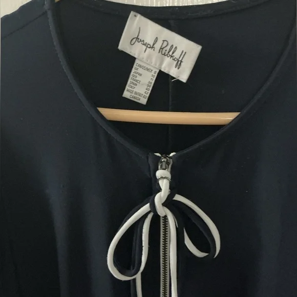 Joseph Ribkoff Navy Cold-Shoulder Dress - Picture 4 of 7